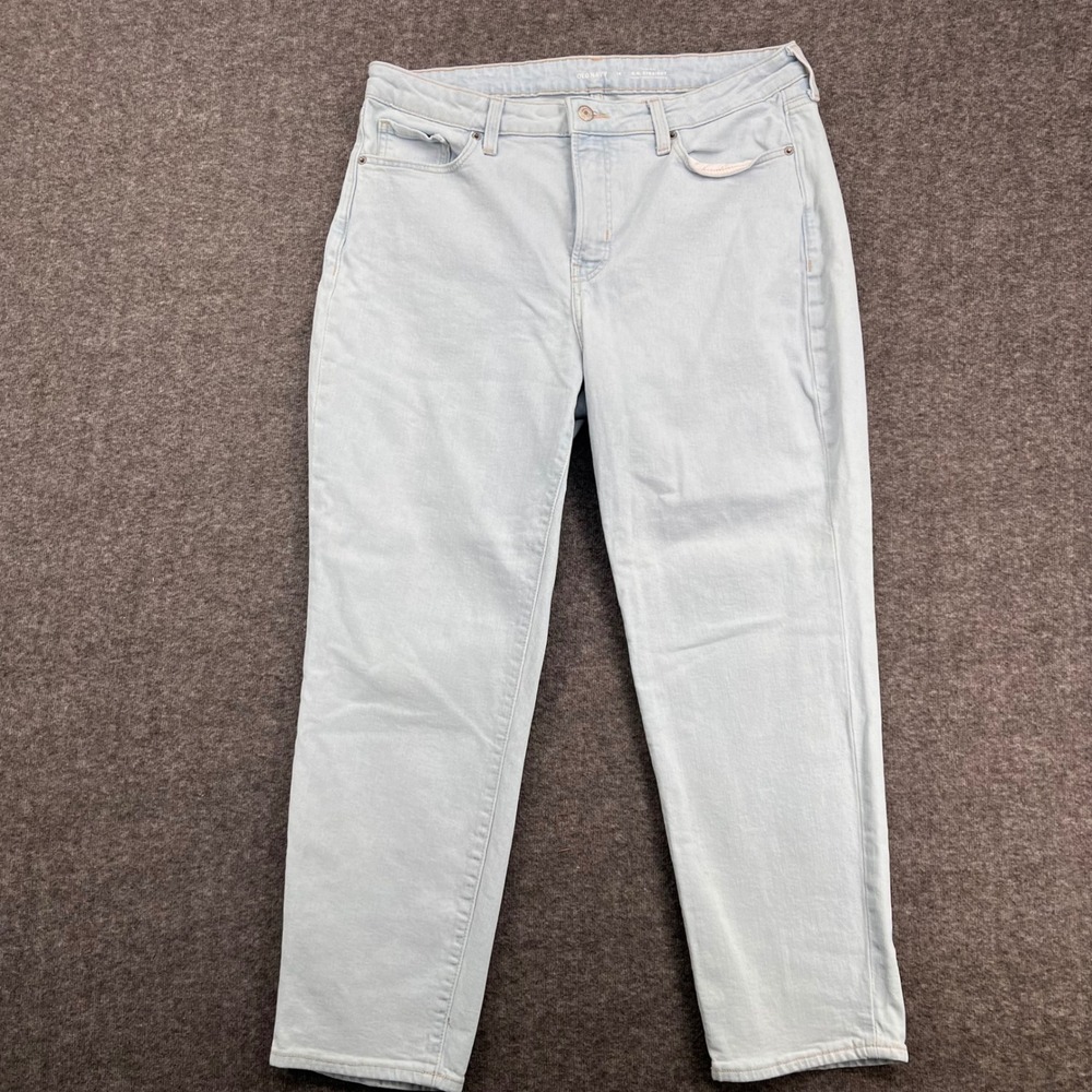 Old Navy OG Straight High Rise Light Wash Blue Denim Jeans Womens Fall 14 Crop